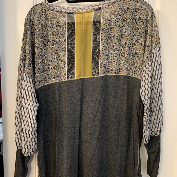 Grey/Multi Jersey Flouncy Top - Picture 3 of 7